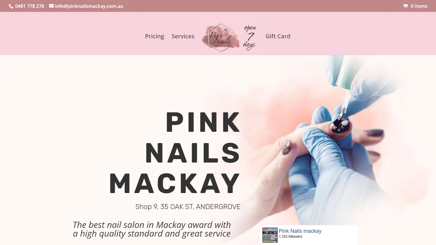 Pink Nails Mackay website